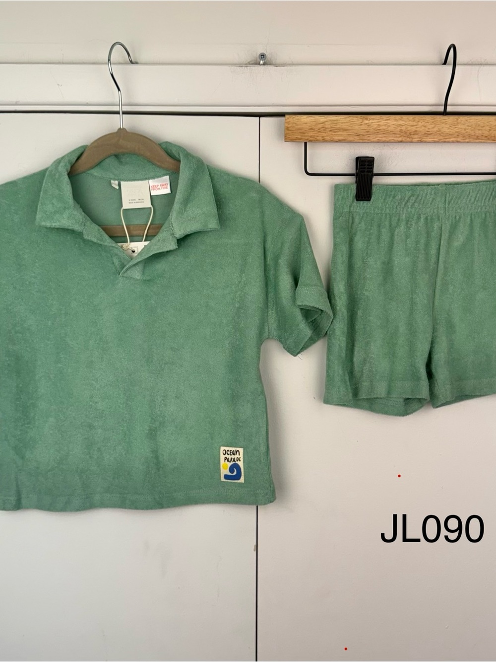 Zara Kids Ocean Parade Terry 2 Piece Set Mint Green 3Y 98cm NWT